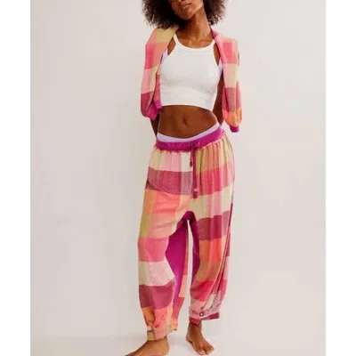 Free People Sugar Cookie Flannel Pant In Warm Combo In Multi