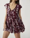 FREE PEOPLE SULLY DRESS IN RAISIN COMBO