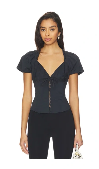 Free People Summer Blouse In Blue