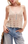 Free People Summer Breeze Open Knit Camisole In Neutral