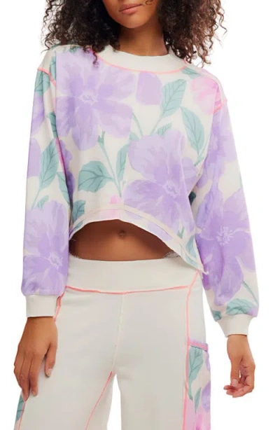 Free People Summer Loving Sweatshirt In Purple