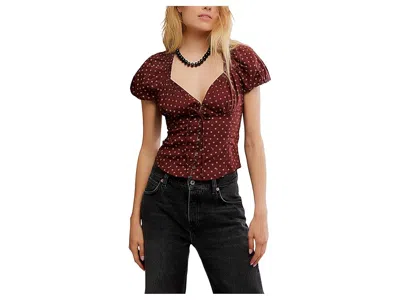 Free People Summer Printed Blouse In Brown