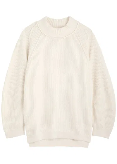 Free People Sunbeam Ribbed Cotton-blend Jumper In Cream