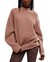 Free People Sunbeam Oversize Turtleneck Sweater In Antler