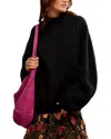 Free People Sunbeam Oversize Turtleneck Sweater In Black