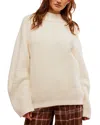Free People Sunbeam Oversize Turtleneck Sweater In Coconut Milk