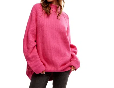 Free People Sunbeam Sweater In Hot Pink
