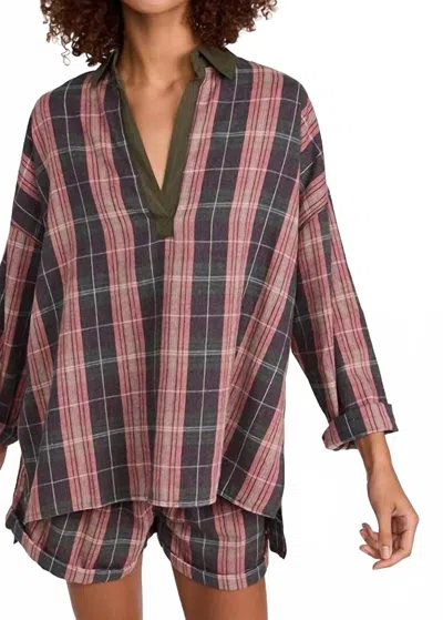 Free People Sunday Morning Sleep Shirt In Multi Dark Combo