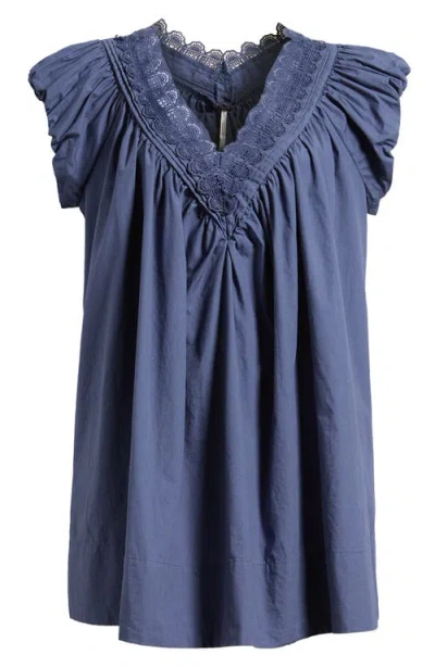 Free People Sundazed Mini Dress In Night Shadow In Blue