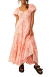 Free People Sundrenched Floral Tiered Maxi Sundress In Pinky Combo