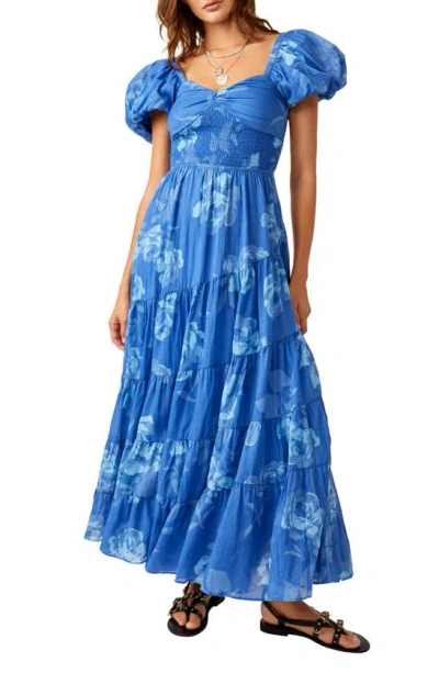 FREE PEOPLE SUNDRENCHED FLORAL TIERED MAXI SUNDRESS
