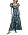 Free People Short Sleeve Sundrenched Dress In Emerald Combo In Green