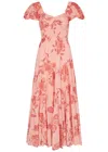 FREE PEOPLE SUNDRENCHED PRINTED COTTON MAXI DRESS