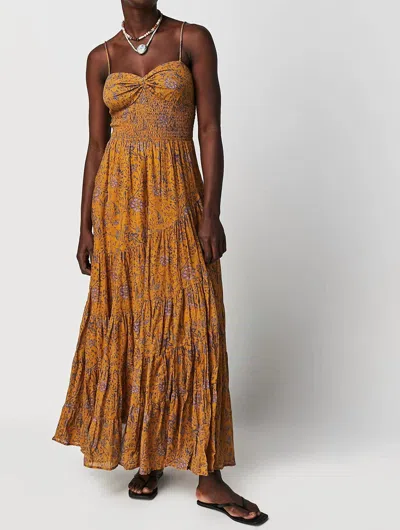Free People Sundrenched Printed Maxi Dress In Dusty Olive Combo In Multi