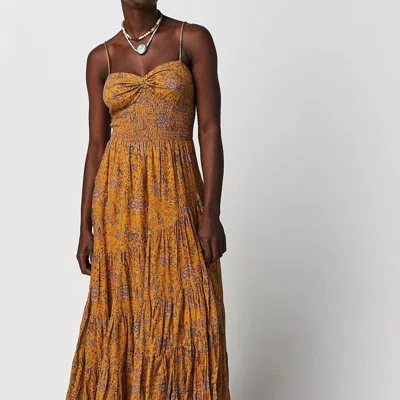 Free People Sundrenched Printed Maxi Dress In Yellow
