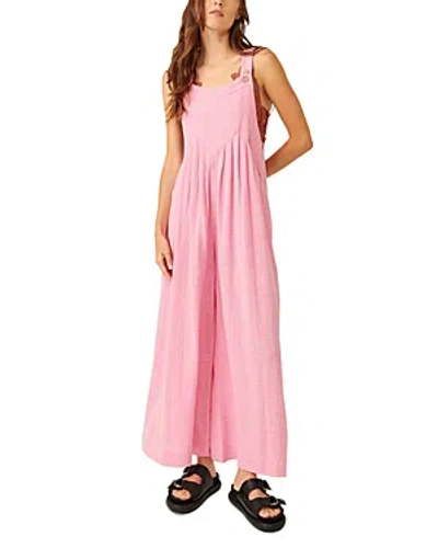 FREE PEOPLE SUNDRENCHED WIDE LEG OVERALLS