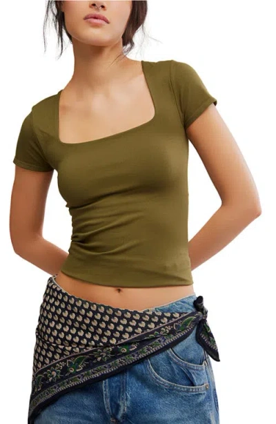 Free People Sunfade Clean Lines Baby T-shirt In Green