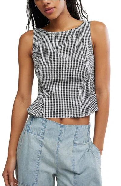 Free People Sunfaded Top Black And White Comb In Multi