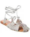 Free People Sunny Gilly Leather Sandal In Black