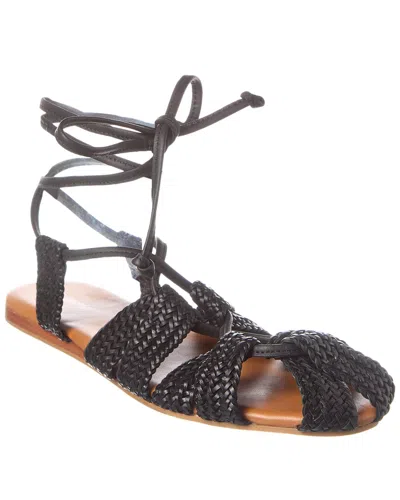 Free People Sunny Gilly Leather Sandal In Silver