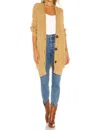 Free People Sunset Drive Oversized Cardigan Sweater Knit Brindle In Yellow In Multi