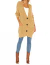 Free People Sunset Drive Oversized Cardigan Sweater Knit Brindle In Yellow In Gold