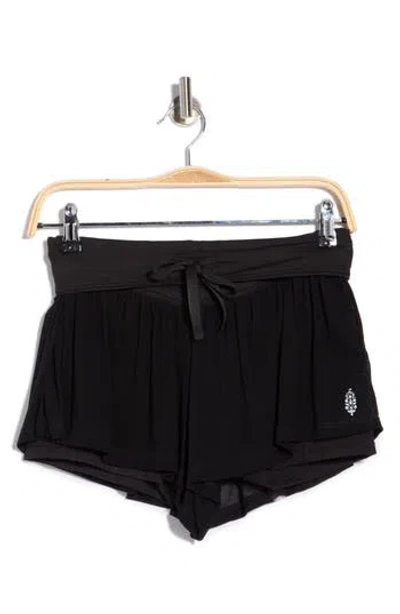 Free People Sunset High Waist Performance Shorts In Black
