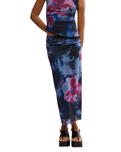 Free People Sunset Print Mesh Maxi Skirt