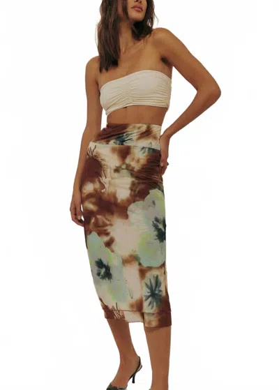 FREE PEOPLE SUNSET MESH MAXI SKIRT IN MULTI