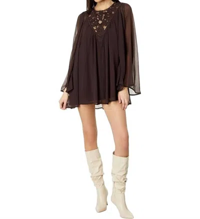 Free People Sunshine Of Love Mini Dress In Black Coffee In Multi