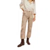 Free People Super Sonic Printed Slim Pants In Great Combo - Farmhouse In Sand