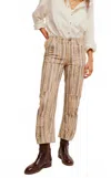 Free People Super Sonic Printed Slim Pants In Neutral Combo In Multi