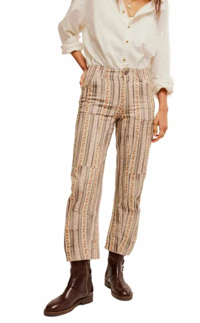 Free People Super Sonic Printed Slim Pants In Neutral Combo In Multi