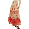 Free People Super Thrills Maxi Skirt In Sage Coral Combo In Sage Combo