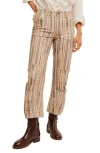 Free People Supersonic Stripe Pants In Beige/ Grey Combo