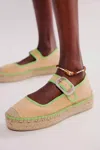 Free People Surfside Mary Jane Espadrilles In Salted Lime