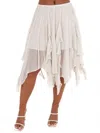 Free People Susanna Ruffle Handkerchief Hem Midi Skirt In Multi