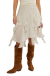 Free People Susanna Ruffle Handkerchief Hem Midi Skirt In White