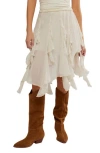 Free People Susanna Ruffle Handkerchief Hem Midi Skirt In White