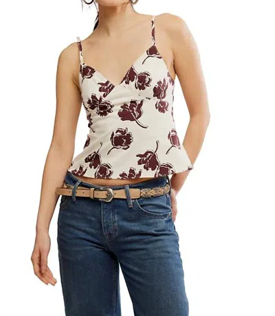 FREE PEOPLE SUSIE PRINTED TOP IN BITTERSWEET COMBO