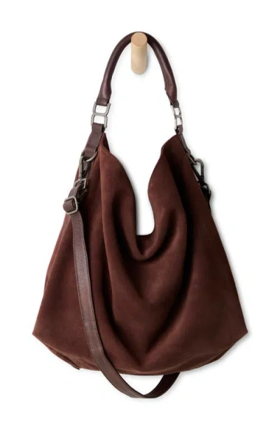 Free People Suzie Suede Slouch Tote In Brown