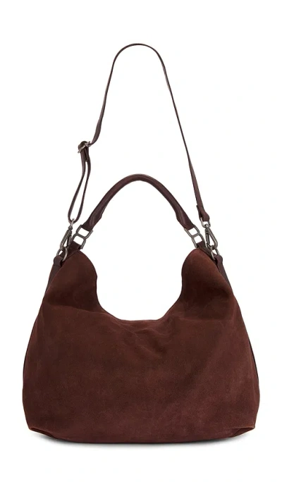 Free People Suzie Suede Slouch Tote In Espresso