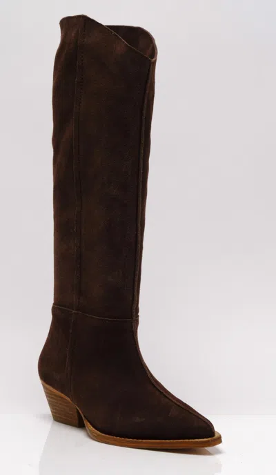 Free People Sway Low Slouch Boot In Fudgesicle In Black