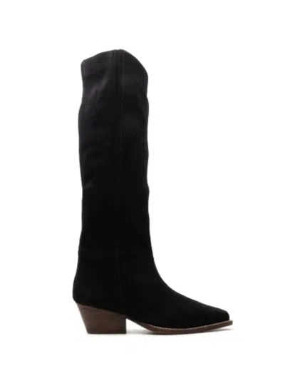 Free People Sway Suede Boots In Black