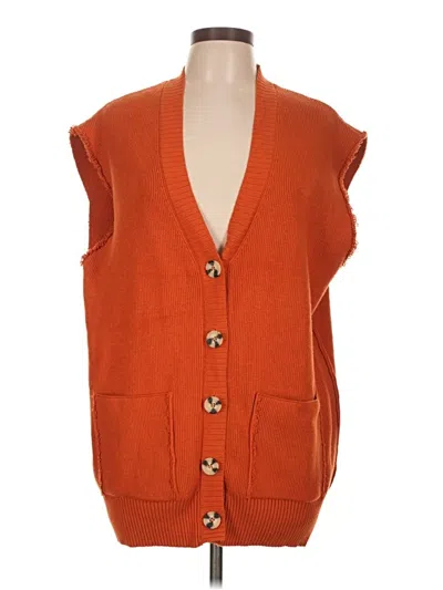 Pre-owned Free People Sweater Vest In Orange