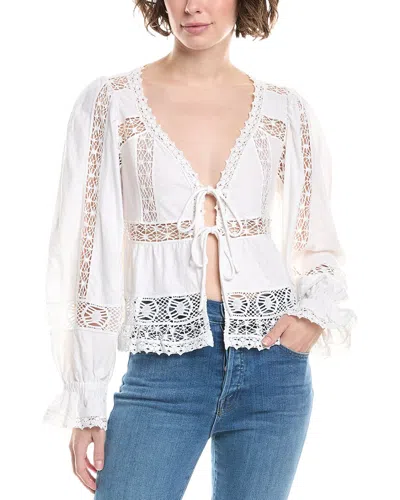 Free People Sweet Dreams Linen-blend Top In White