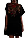 Free People Sweet Echoes Floral Velvet Burnout Shift Minidress In Black