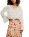 Free People Sweet Love Blouse In Egret In White