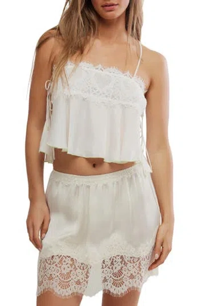 Free People Sweet Love Crop Pajama Camisole In White