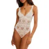 Free People Sweet Love Lace Underwire Thong Teddy In White